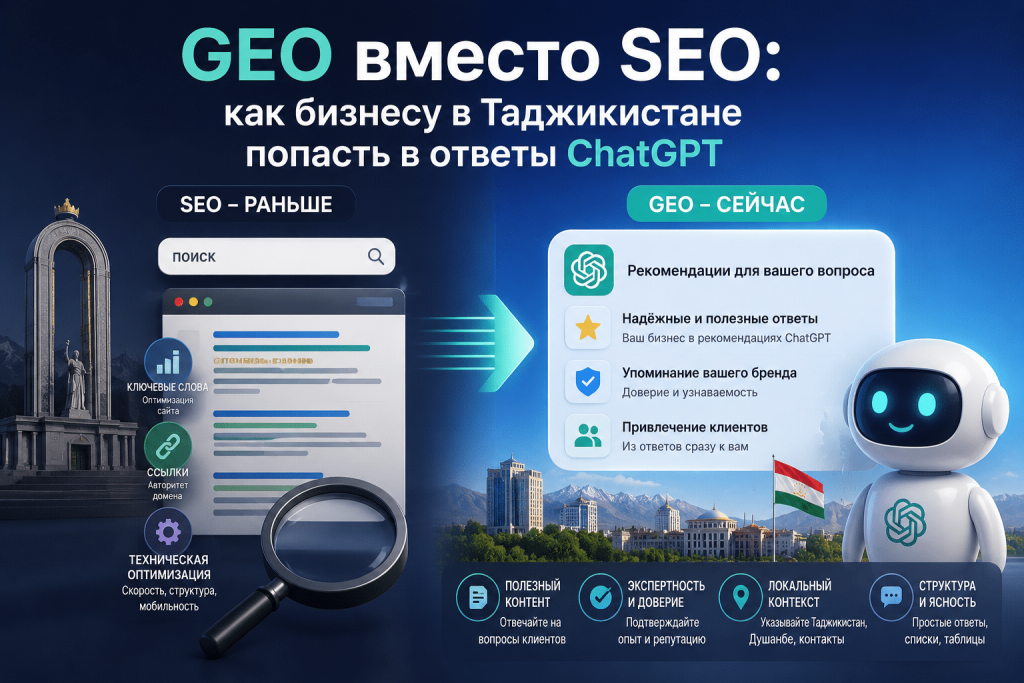 GEO и SEO: как бизнесу Таджикистана попасть в ответы ChatGPT